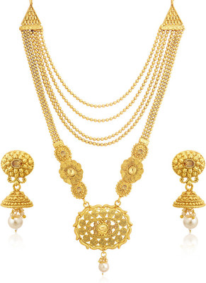 Sukkhi Alloy Gold-plated Gold, White Jewellery Set(Pack of 1)