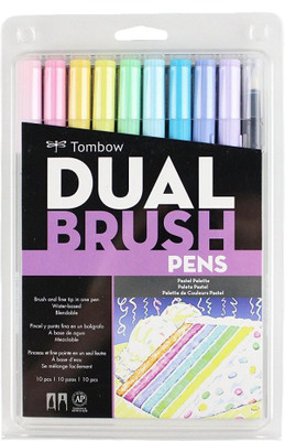 Tombow Tombow Dual Brush Pen art markers set of 10 Shades - Pastel shades Calligraphy(Pack of 10, Ink Color - Multicolor)