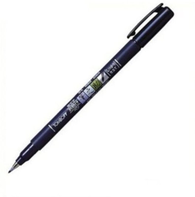Tombow Tombow Fude Brush Pen, Fudenosuke, Hard (GCD-111)Ã—10 sets Calligraphy(Pack of 10, Ink Color - Blue)