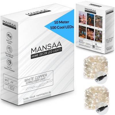 Buy MANSAA USB LED String Light, 10 Meter 100 LEDs, Yellow Color, USB  Operated
