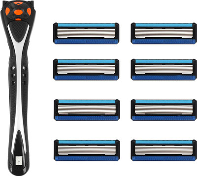 Hajamat Ring Neck Vl Pro - 6 Blade Shaving Razor for men ( 1 Razor Handle + 8 Cartridges)