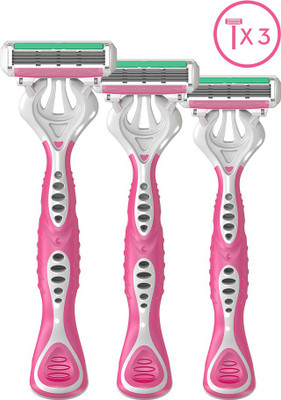 LetsShave Evior 4 Disposable Razor for Women - Pack of 3 Razor (Pack of 3)