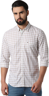 59% OFF on PETER ENGLAND Men Checkered Casual Brown Shirt on