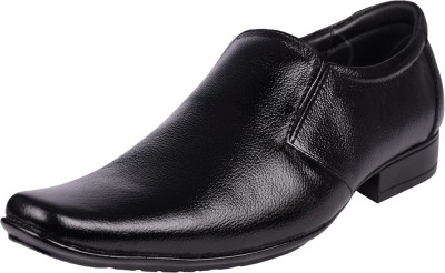 somugi Genuine Leather Men's Formal Black Slip on Shoes Slip On For Men(Black)