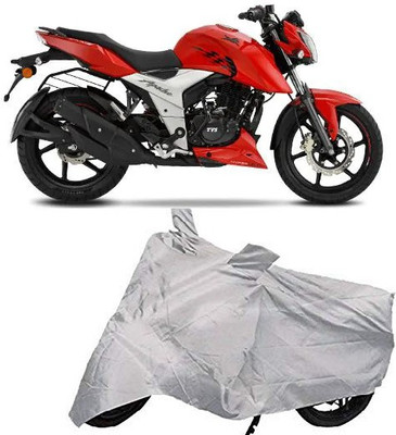 CORASS Two Wheeler Cover for TVS(Apache RTR 160, Silver)