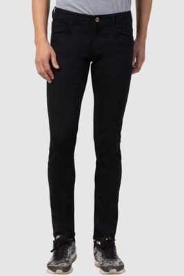 WHATON Slim Men Black Jeans