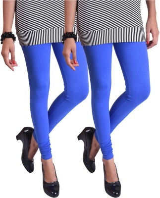 Styllofy Ankle Length Western Wear Legging(Blue, Solid)