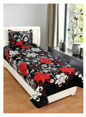 Yugam 144 TC Polycotton Single Floral Flat Bedsheet(Pack of 1, Multicolor)