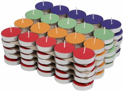 eweft Multicolour Wax Tea Light - Pack of 100 Candle(Multicolor, Pack of 100)
