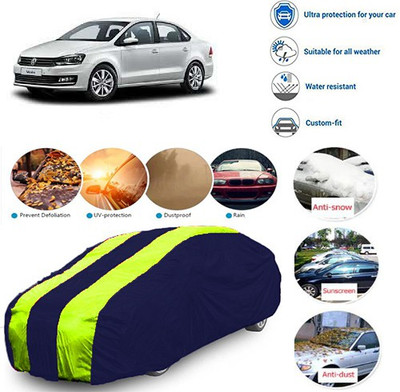 MotohunK Car Cover For Volkswagen Vento (With Mirror Pockets)(Multicolor)