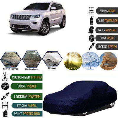MotohunK Car Cover For Mahindra Jeep (Without Mirror Pockets)(Blue)