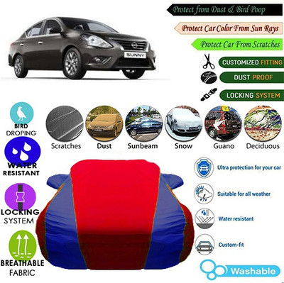 MotohunK Car Cover For Nissan Sunny (With Mirror Pockets)(Multicolor)
