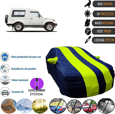 MotohunK Car Cover For Maruti Suzuki Gypsy King (With Mirror Pockets)(Multicolor)