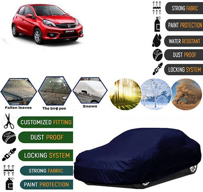 MotohunK Car Cover For Honda Brio (Without Mirror Pockets)(Blue)