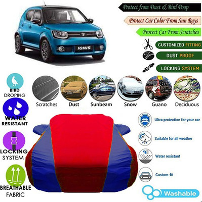 MotohunK Car Cover For Maruti Suzuki Ignis (With Mirror Pockets)(Multicolor)
