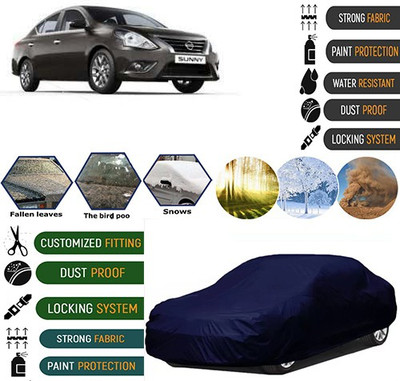 MotohunK Car Cover For Nissan Sunny (Without Mirror Pockets)(Blue)