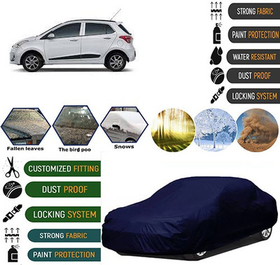 MotohunK Car Cover For Hyundai Grand i10 (Without Mirror Pockets)(Blue)