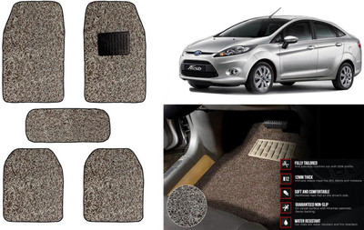 Auto Kite Plastic, PVC Standard Mat For  Ford New Fiesta(Beige, Brown)