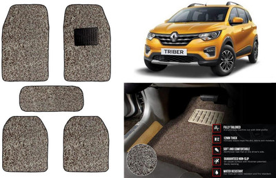 Auto Kite Plastic, PVC Standard Mat For  Renault Triber(Beige, Brown)