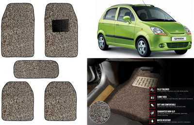 Auto Kite Plastic, PVC Standard Mat For  Chevrolet Spark(Beige, Brown)