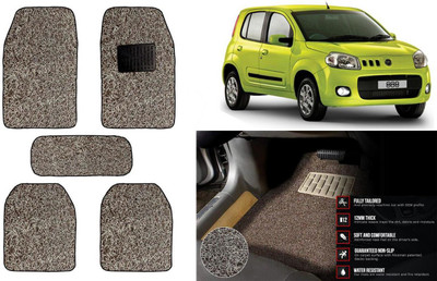 Auto Kite Plastic, PVC Standard Mat For  Fiat Uno(Beige, Brown)