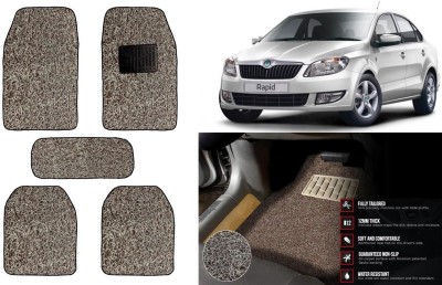 Auto Kite Plastic, PVC Standard Mat For  Skoda Rapid(Beige, Brown)