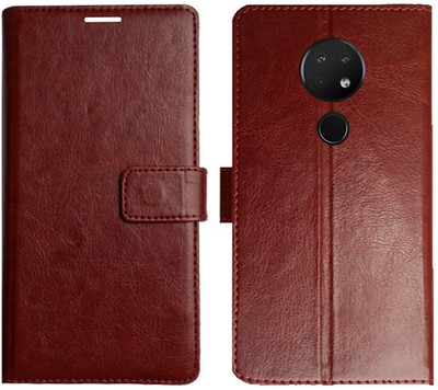 MAXSHAD Flip Cover for Nokia 6.2(Brown)