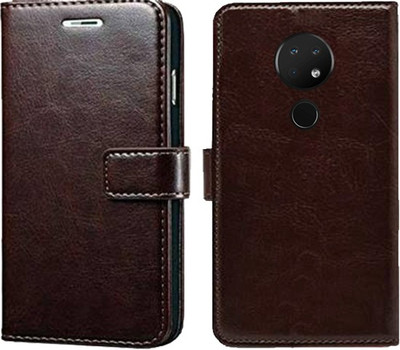 MAXSHAD Flip Cover for Nokia 6.2(Brown)
