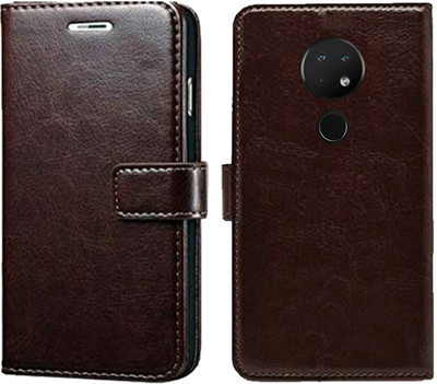 MAXSHAD Flip Cover for Nokia 6.2(Brown)