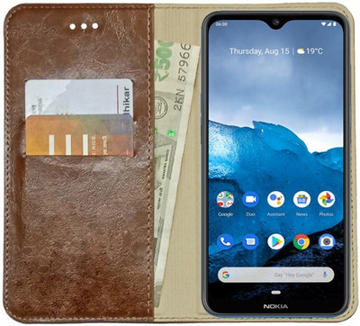 MAXSHAD Flip Cover for Nokia 6.2(Brown)