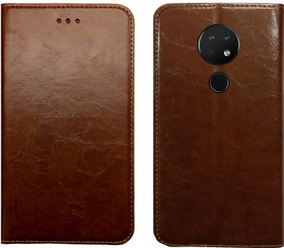 MAXSHAD Flip Cover for Nokia 6.2(Brown)