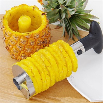 pramukhvilla Heavy Stainless Steel Fruit Pineapple Corer Slicer Peeler Kitchen Cutter Knife Pineapple Slicer(1)