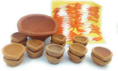 ASHA @ STORE Terracotta (Pack of 101) Table Diya Set(Height: 1 inch)