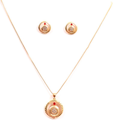 VSASA Metal Gold-plated Gold, Red Jewellery Set(Pack of 1)