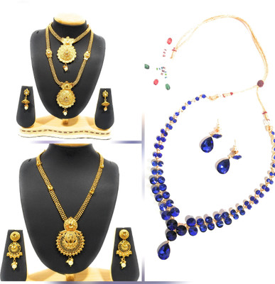 R A Enterprises Alloy Gold-plated Gold Jewellery Set(Pack of 1)