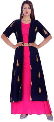 AALJ FASHION Women Ethnic Top Skirt Ethnic Jacket Set