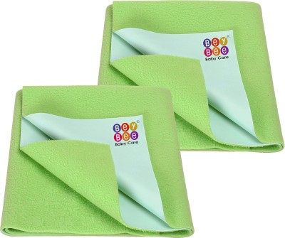 BeyBee Cotton Baby Bed Protecting Mat(Light Green, Small, Pack of 2)