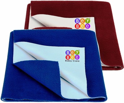 BeyBee Cotton Baby Bed Protecting Mat(Royal Blue+Maroon, Medium, Pack of 2)