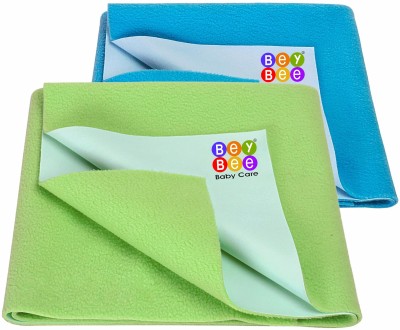 BeyBee Cotton Baby Bed Protecting Mat(Light+Firoza, Small, Pack of 2)