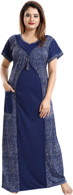 Glam World Women Nighty(Multicolor)