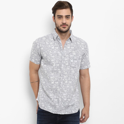 mufti-men-printed-casual-grey-shirt