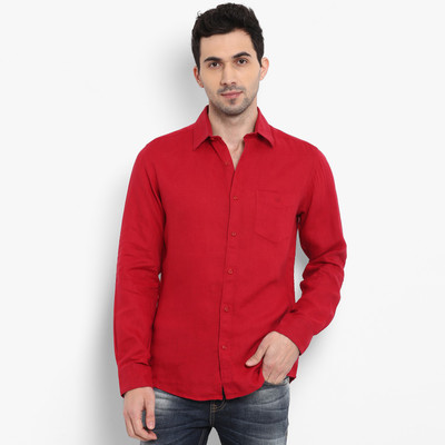 mufti-men-solid-casual-red-shirt-1