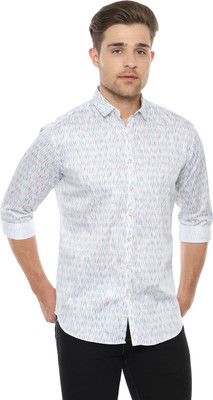 van-heusen-men-printed-casual-white-shirt