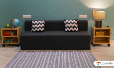 uberlyfe Three Seater Sofa Cum Bed - Perfect for Guests - Jute Fabric Washable Cover - Dark Grey with 2 Cushions(Zigzag Pattern) | 6' X 6' Feet Double Sofa Bed(Finish Color - Grey Mechanism Type - Fold Out Delivery Condition - Pre-assembled) uberlyfe Three Seater Sofa Cum Bed - Perfect for Guests - Jute Fabric Washable Cover - Dark Grey with 2 Cushions(Zigzag Pattern) | 6' X 6' Feet Double Sofa Bed(Finish Color - Grey Mechanism Type - Fold Out Delivery Condition - Pre-assembled)