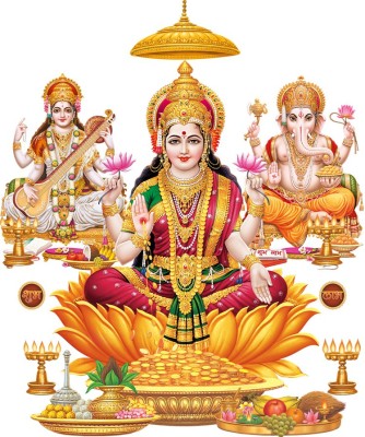 RANGOLI 57 cm Diwali Puja 399 Self Adhesive Sticker(Pack of 1)