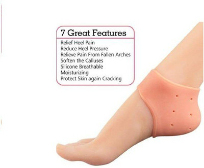 Fidrox Imperia Anti-Crack Silicone Socks Heel Support Heel Support(Pink)