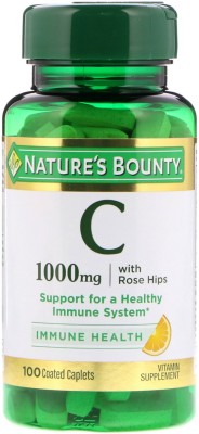 Nature's Bounty Vitamin C With Rose Hips, 1000 mg, 100 Coated Caplets(100 No)