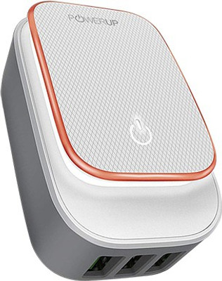 powerup stay charged 3.4A BIS Certified 3 Port with LED Night Light Universa Worldwide Adaptor(White)
