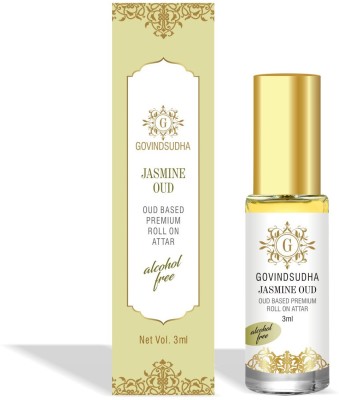 GOVINDSUDHA Motia/Jasmin Fragrance Oud Based Premium Roll On Attar Jasmine Oud Floral Attar for Men & Women 3ml Floral Attar(Oud (agarwood))