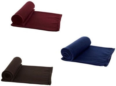 Hot Dealzz Solid Single Fleece Blanket for  AC Room(Polyester, Maroon, Blue, Brown)